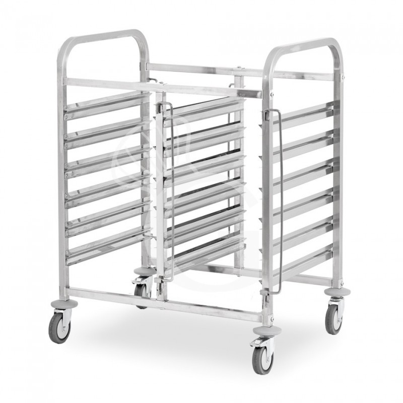 Carrello portateglie doppio per 6+6 teglie GN1/1 - L 750 mm x P 555 mm x H 990 mm
