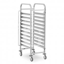 Carrello portateglie per 10 teglie GN1/1 - L 385 mm x P 555 mm x H 1290 mm