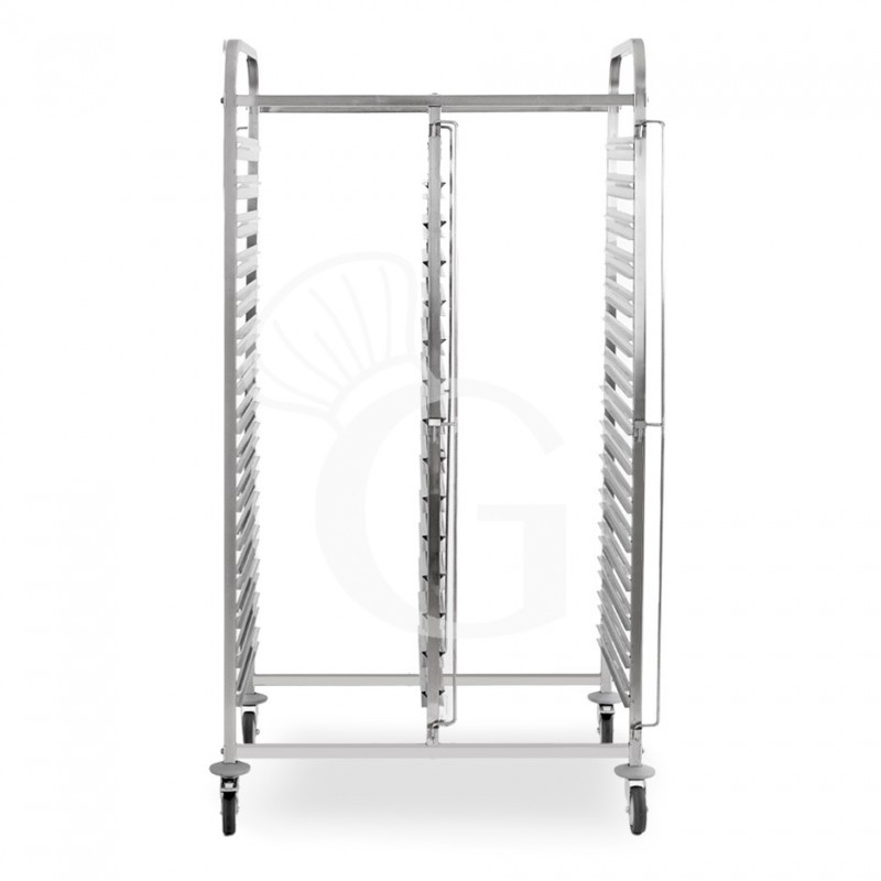 Carrello portateglie doppio per 15+15 teglie 600 mm x 400 mm - L 880 mm x P 630 mm x H 1720 mm