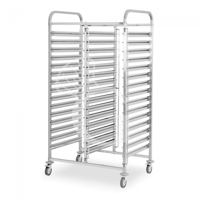 Carrello portateglie doppio per 15+15 teglie 600 mm x 400 mm - L 880 mm x P 630 mm x H 1720 mm