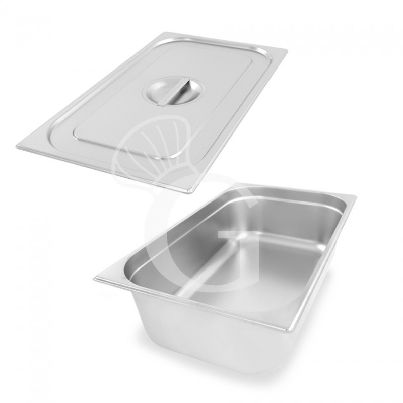 Tavola calda da banco con 1 bacinella GN1/1 H 15 cm e coperchio inclusi