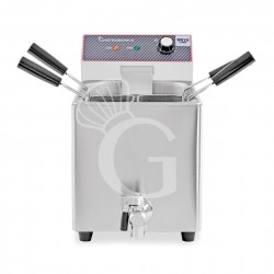 Cuocipasta elettrico da banco 1 vasca con 4 cestelli inclusi - capacità 8 LT