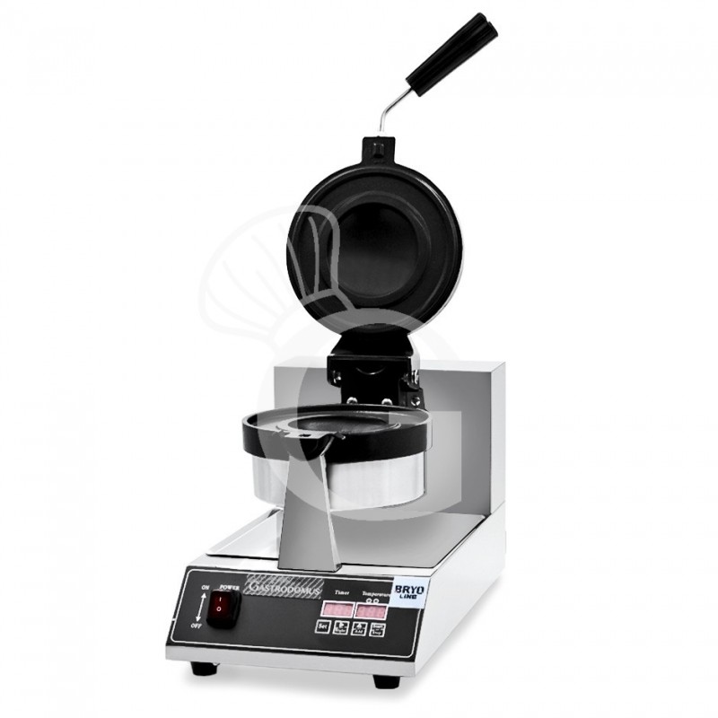 Piastra teflonata tonda, girevole, singola, per panino salato e panino gelato - potenza 1100 w