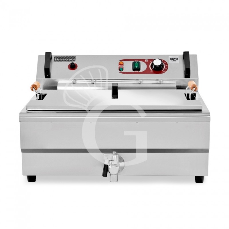 Friggitrice elettrica da banco con 1 vasca capacità 30 LT con controllo temperatura, 4800 W, Monofase
