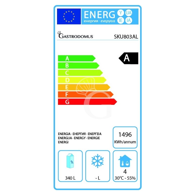 Tavolo Refrigerato 3 porte alzatina Prof. 800 mm 0°C/+10°C classe energetica A