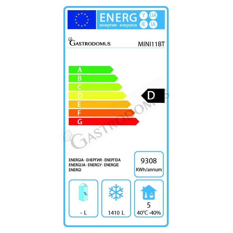 Minicella refrigerazione ventilata con temperatura -18°C/-22°C in lamiera preverniciata bianca Classe energetica D