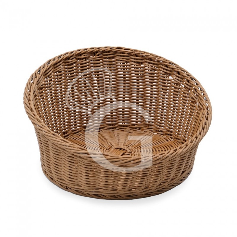 Cestino rotondo in rattan sintetico colore marrone - Ø 360 x H 100/200 mm