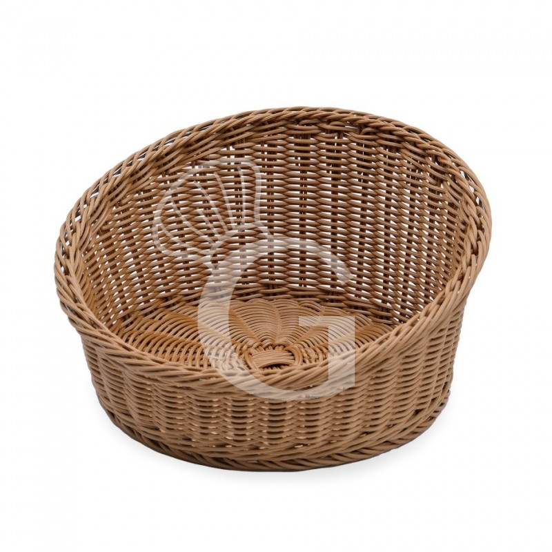 Cestino rotondo in rattan sintetico colore marrone - Ø 360 x H 100/200 mm