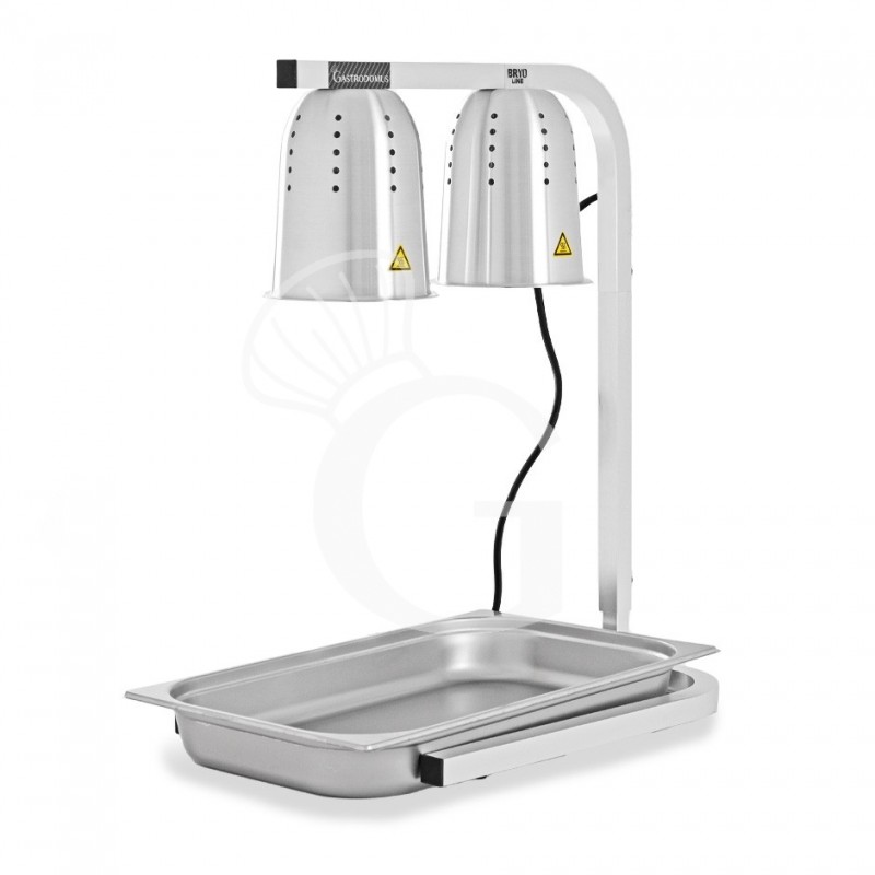 Lampada doppia scalda fritti - dimensioni L 550 x P 360 x H 660 mm