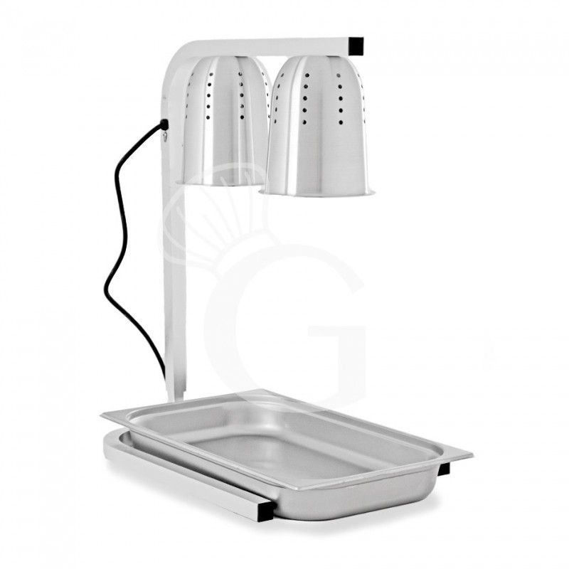 Lampada doppia scalda fritti - dimensioni L 550 x P 360 x H 660 mm