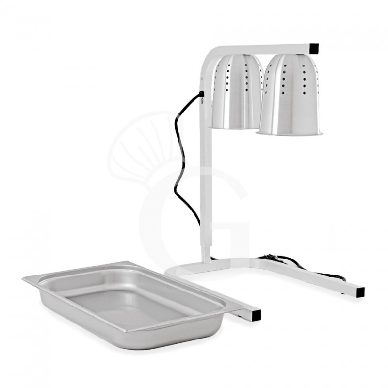Lampada doppia scalda fritti - dimensioni L 550 x P 360 x H 660 mm