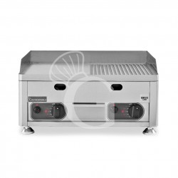 Fry top a gas da banco con piastra liscia e rigata - dimensioni L 600 mm x P 580 mm x H 305 mm