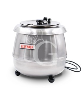 Zuppiera capacità 10 litri corpo e bollitore in acciaio inossidabile Ø 340 mm x 350 mm