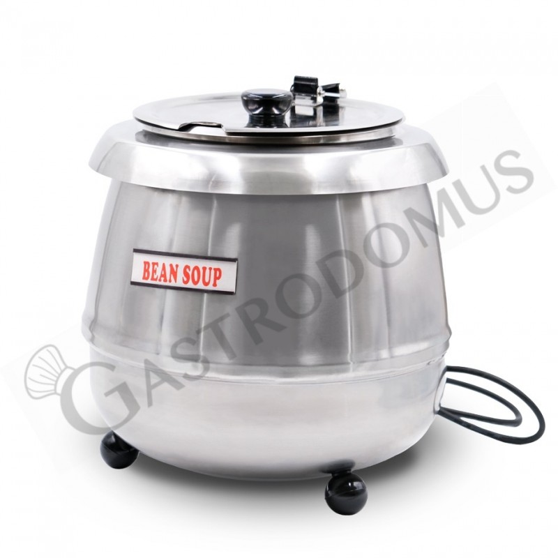 Zuppiera capacità 10 litri corpo e bollitore in acciaio inossidabile Ø 340 mm x 350 mm