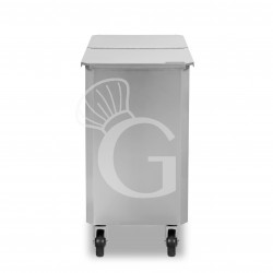 Tramoggia in acciaio inox satinato su ruote 115 LT - con divisorio interno