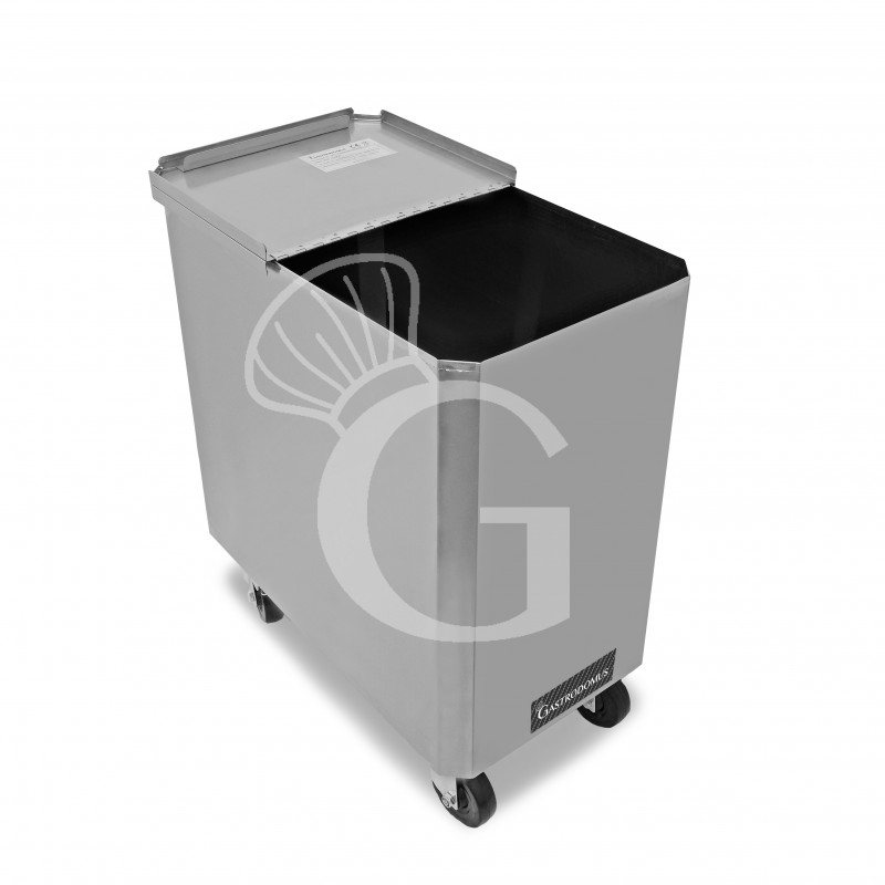 Tramoggia in acciaio inox satinato su ruote 115 LT - senza divisorio interno