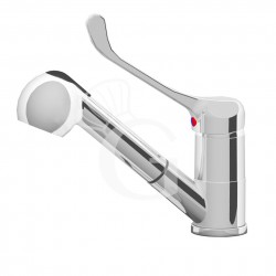 Rubinetto miscelatore monoforo monocomando doccia estraibile con leva lunga