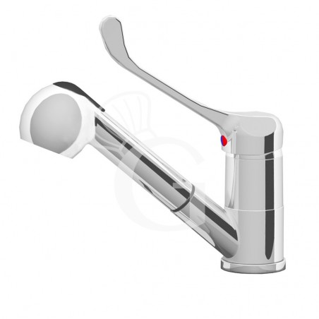 Rubinetto miscelatore monoforo monocomando doccia estraibile con leva lunga Rubinetto miscelatore monoforo monocomando doccia estraibile con leva lunga