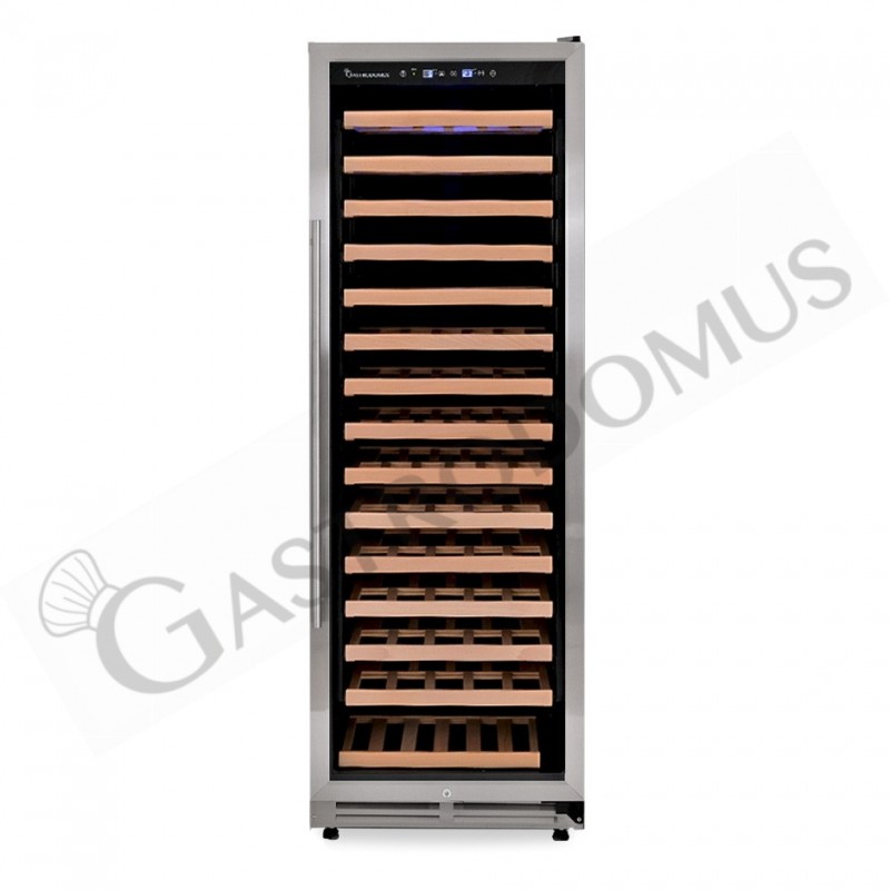 Cantina Vino da incasso Ventilata porta inox 420 LT 15 ripiani 155 bottiglie +5°C/+22°C