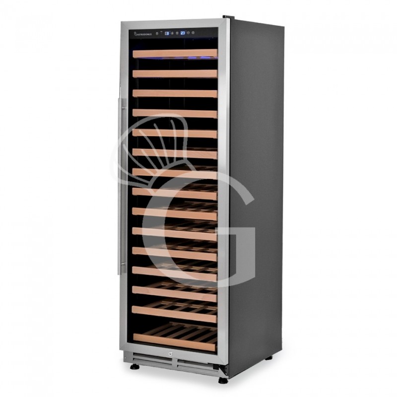 Cantina Vino da incasso Ventilata porta inox 420 LT 15 ripiani 155 bottiglie +5°C/+22°C