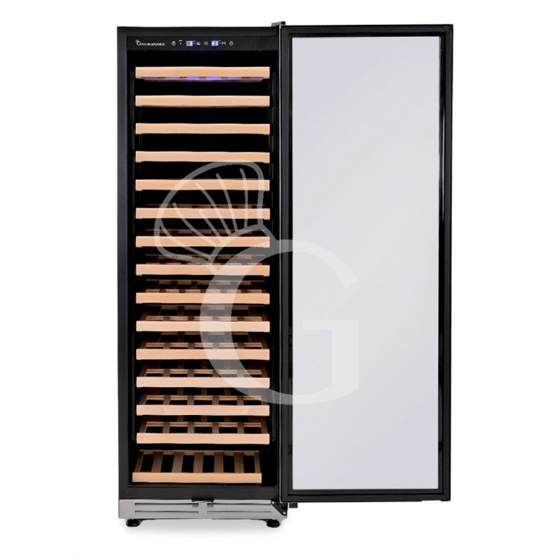 Cantina Vino da incasso Ventilata porta inox 420 LT 15 ripiani 155 bottiglie +5°C/+22°C
