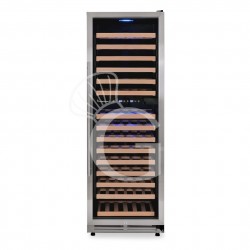 Cantina Vino da incasso Ventilata doppia temperatura porta inox 420 LT 15 ripiani 165 bottiglie +5°C/+22°C