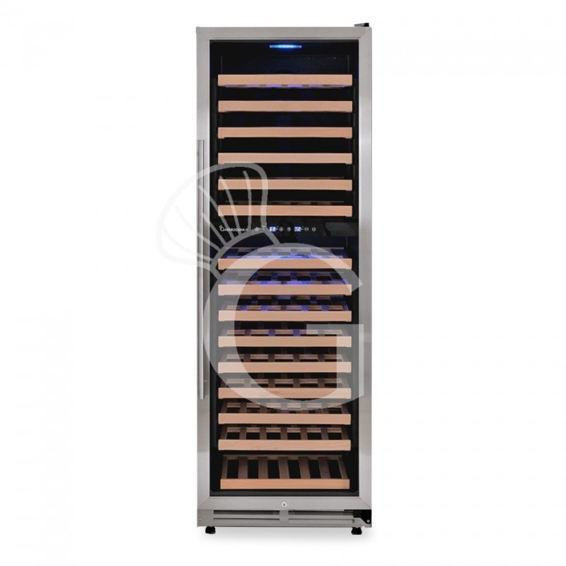 Cantina Vino da incasso Ventilata doppia temperatura porta inox 420 LT 15 ripiani 165 bottiglie +5°C/+22°C Cantina Vino da incasso Ventilata doppia temperatura porta inox 420 LT 15 ripiani 165 bottiglie +5°C/+22°C