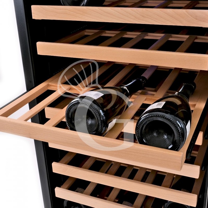 Cantina Vino da incasso Ventilata porta inox 420 LT 15 ripiani 155 bottiglie +5°C/+22°C