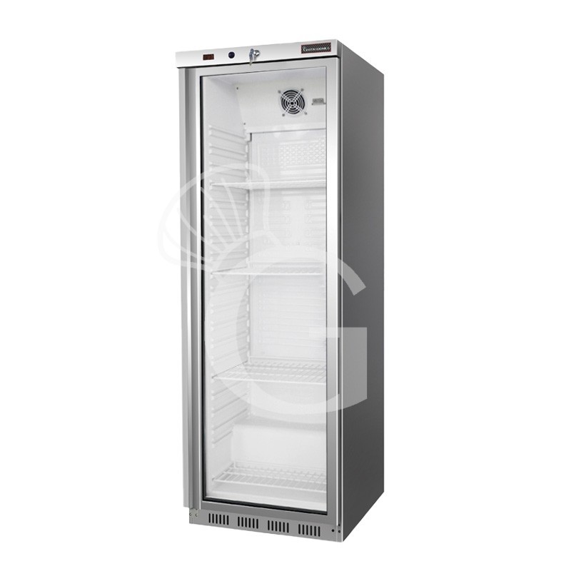 Armadio refrigerato statico inox con porta vetro +2°C/+8°C 350 LT Armadio refrigerato statico inox con porta vetro +2°C/+8°C 350 LT