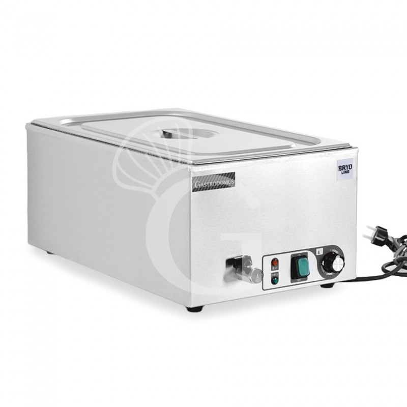 Tavola calda da banco con 1 bacinella GN1/1 H 15 cm e coperchio inclusi , L 335 mm  x P 580 mm x H 250 mm