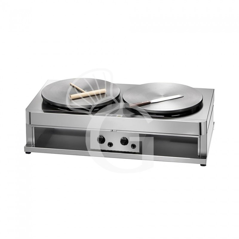 Cuoci Crepes a Gas Doppia diametro 400+400 mm 3600 W + 3600 W Cuoci Crepes a Gas Doppia diametro 400+400 mm 3600 W + 3600 W