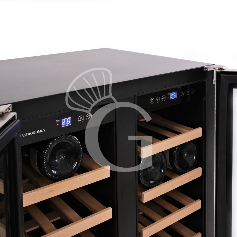 Cantina Vino da incasso Ventilata doppia temperatura porta inox 120 LT 12 ripiani 36 bottiglie +5°C/+22°C