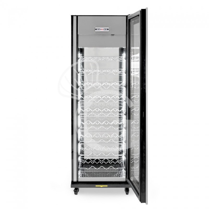 Cantinetta per vino refrigerazione ventilata struttura in acciaio vetro curvo 81 bottiglie +5°C/+18°C