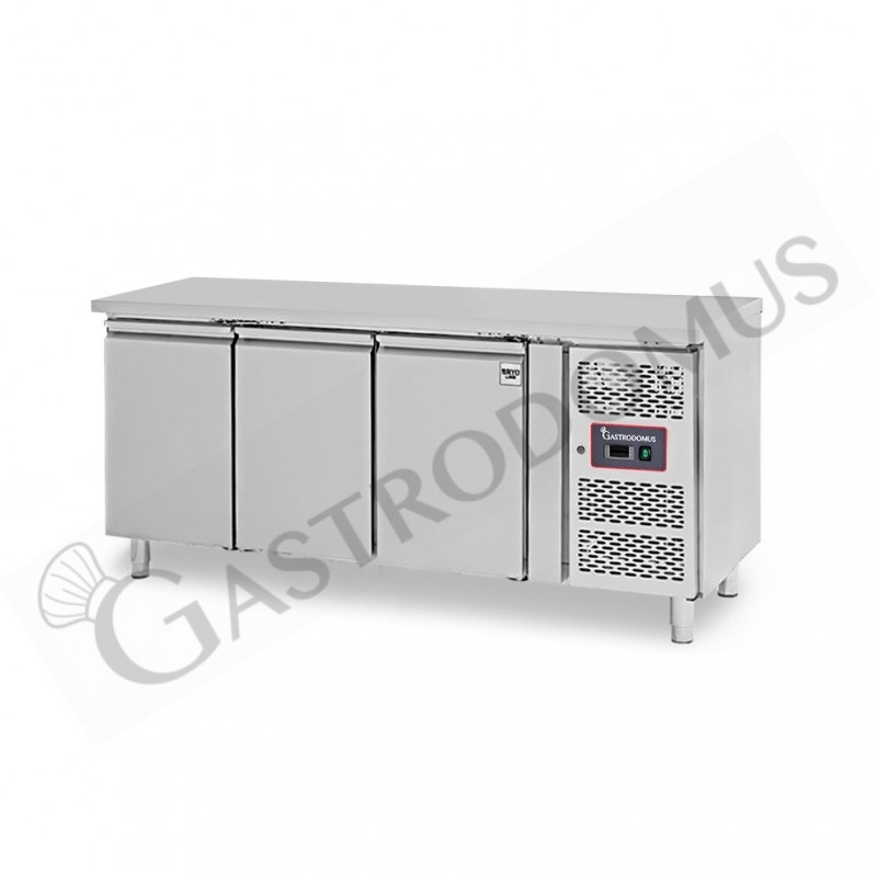 Tavolo Refrigerato Pasticceria 3 porte 600 x 400 mm piano in inox -2°C/+8°C classe energetica E