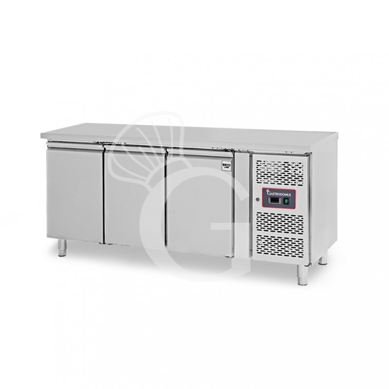 Tavolo Refrigerato Pasticceria 3 porte 600 x 400 mm piano in inox -2°C/+8°C classe energetica E