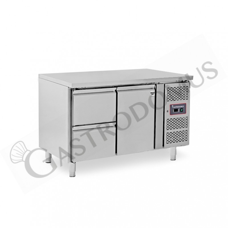 Tavolo Refrigerato 2 cassetti 1 porta 700 mm -2°C/+8°C per Gastronomia