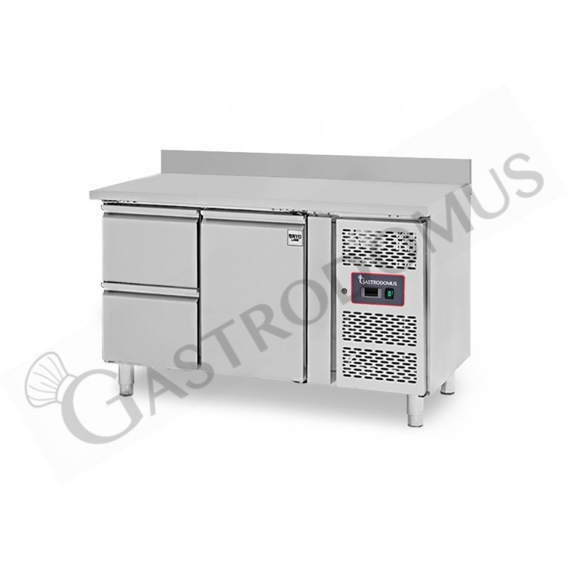 Tavolo Refrigerato 2 cassetti 1 porta 700 mm -2°C/+8°C alzatina per Gastronomia