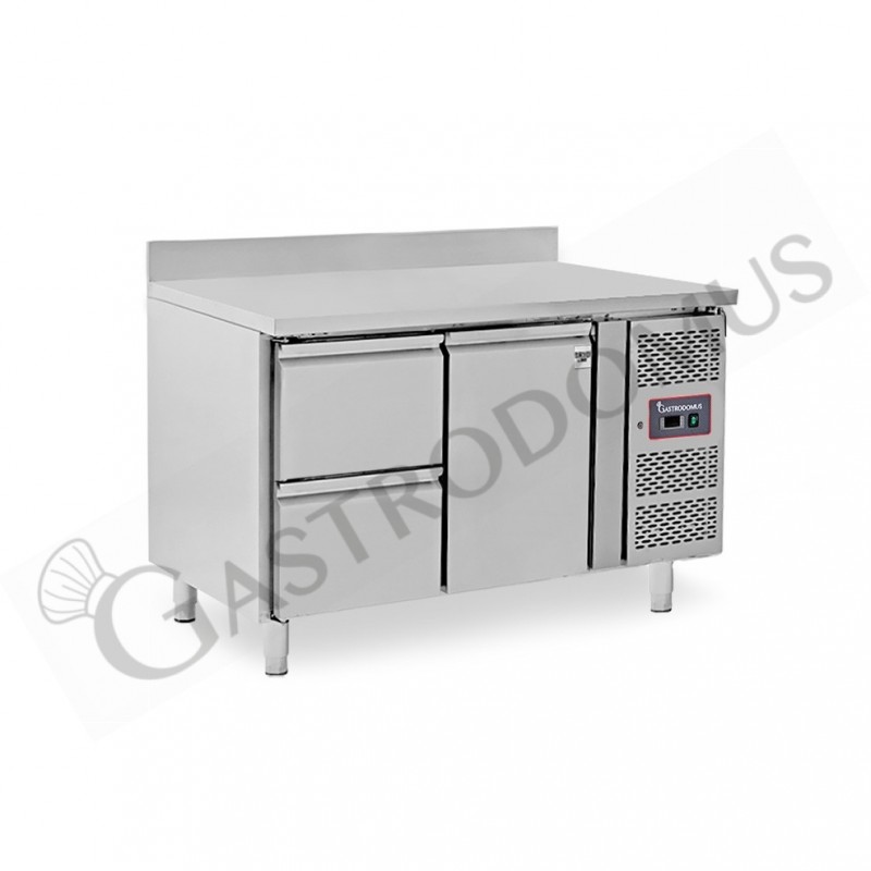 Tavolo Refrigerato 2 cassetti 1 porta 700 mm -2°C/+8°C alzatina per Gastronomia