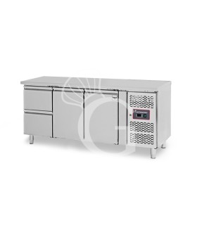 Tavolo Refrigerato 2 cassetti 2 porte 700 mm -2°C/+8°C per Gastronomia
