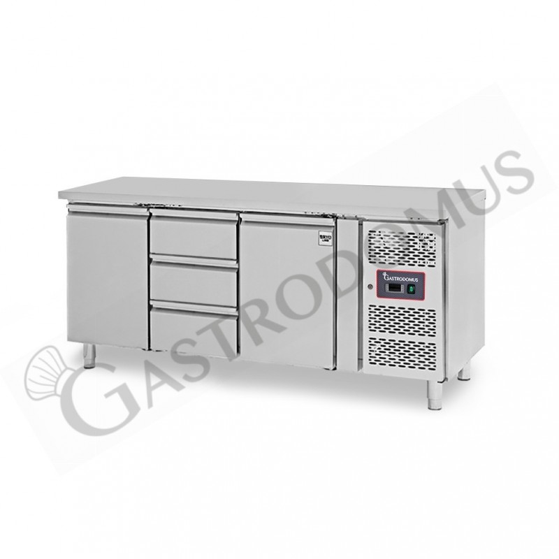 Tavolo Refrigerato 3 cassetti 2 porte 700 mm -2°C/+8°C