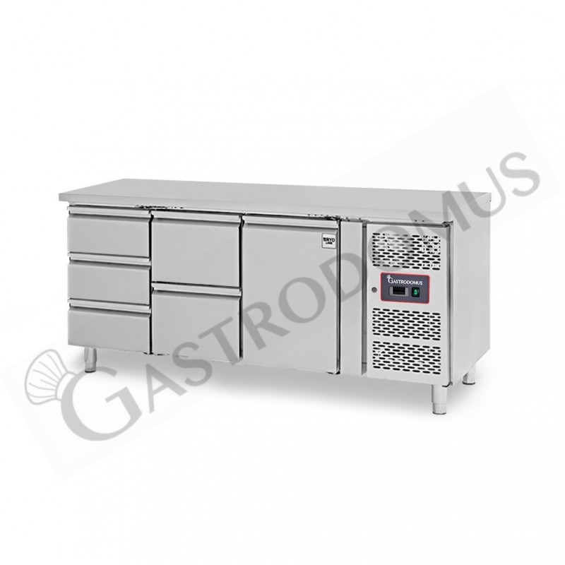Tavolo Refrigerato 5 cassetti 1 porta 700 mm -2°C/+8°C per Gastronomia