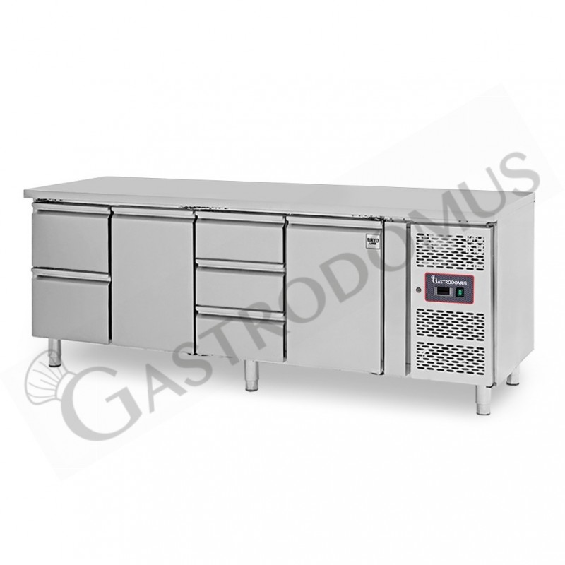 Tavolo Refrigerato 5 cassetti 2 porte 700 mm -2°C/+8°C