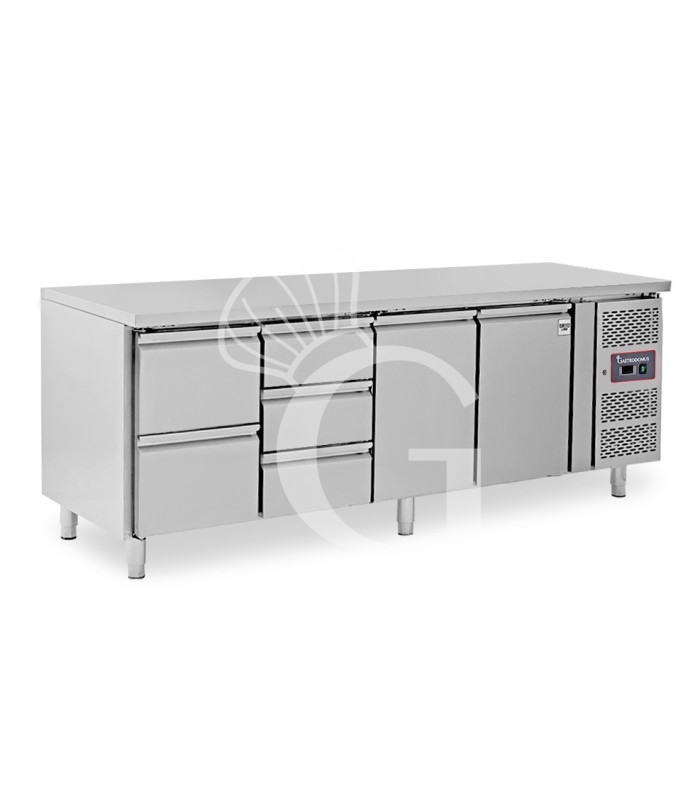 Tavolo Refrigerato 5 cassetti 2 porte 700 mm -2°C/+8°C