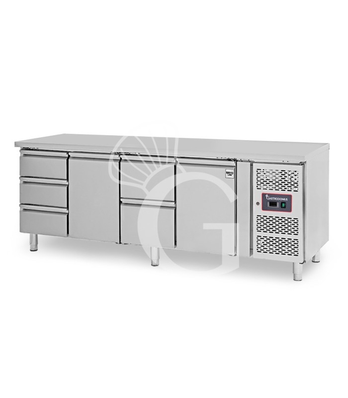 Tavolo Refrigerato 5 cassetti 2 porte 700 mm -2°C/+8°C
