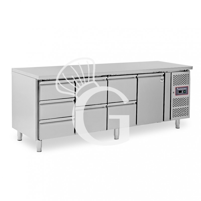 Tavolo Refrigerato 7 cassetti 1 porta 700 mm -2°C/+8°C