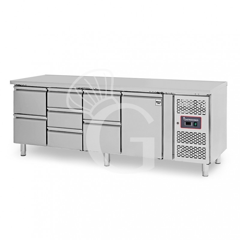 Tavolo Refrigerato 7 cassetti 1 porta 700 mm -2°C/+8°C