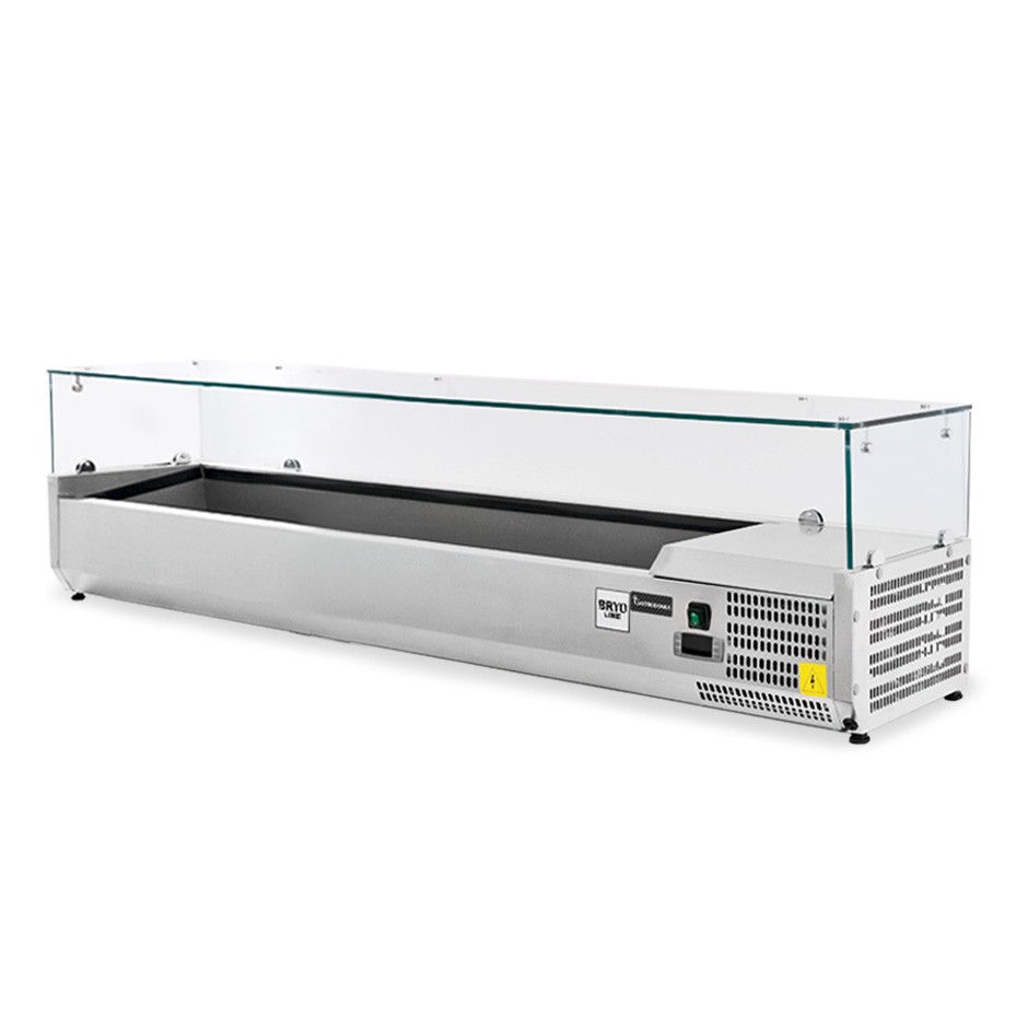 Vetrinetta refrigerata per pizzeria L 1200 mm per 5 bacinelle GN1/4