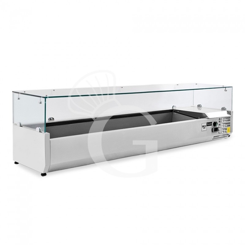 Vetrinetta refrigerata per pizzeria L 1200 mm per 5 bacinelle GN1/4