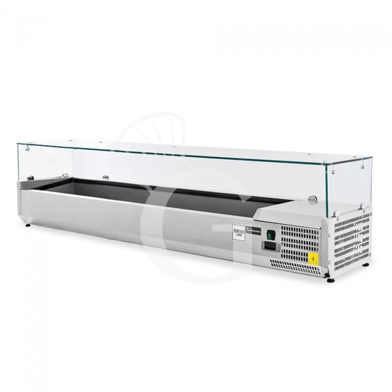 Vetrinetta refrigerata per pizzeria L 1400 mm per 6 bacinelle GN1/4