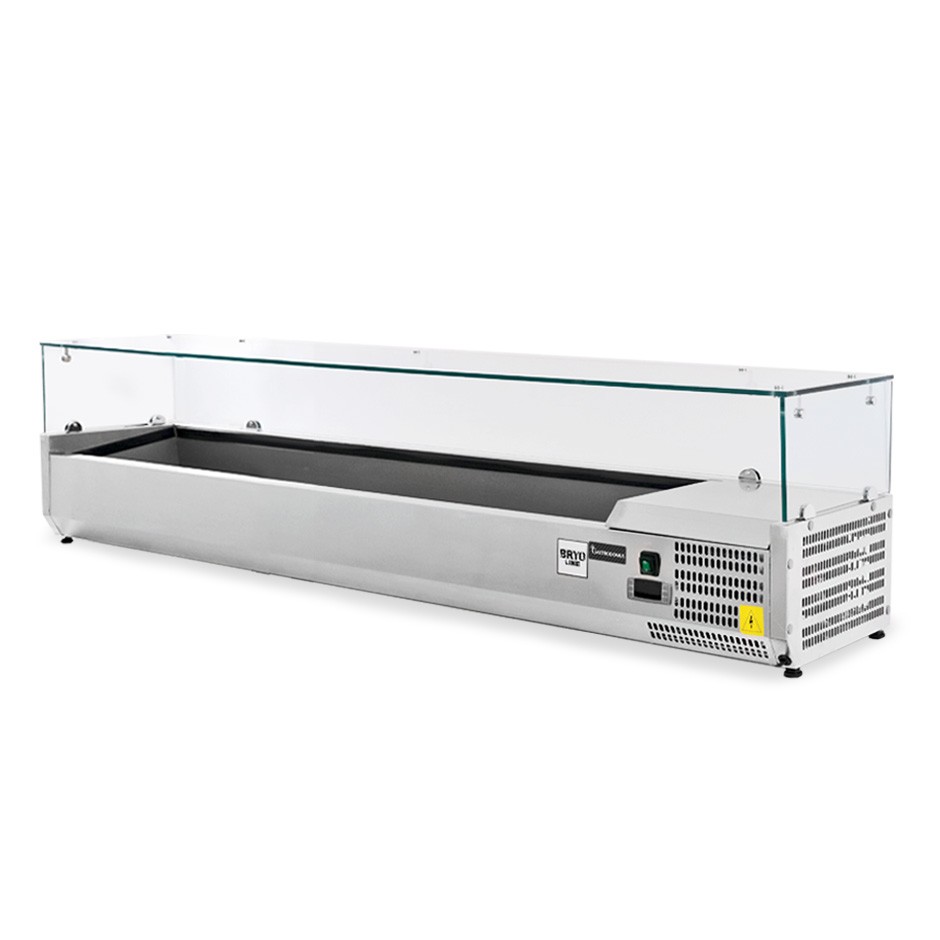 Vetrinetta refrigerata per pizzeria L 1400 mm per 6 bacinelle GN1/4
